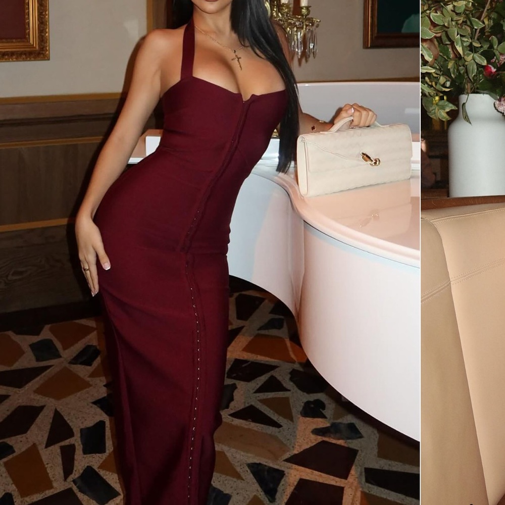 Burgundy red dress